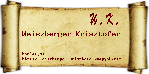 Weiszberger Krisztofer névjegykártya